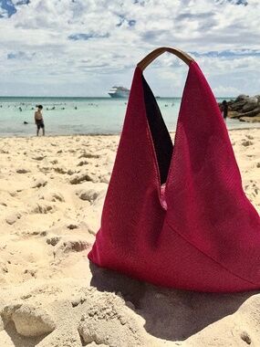 Metropolitan Candy Hot Pink Beach Tote Bag